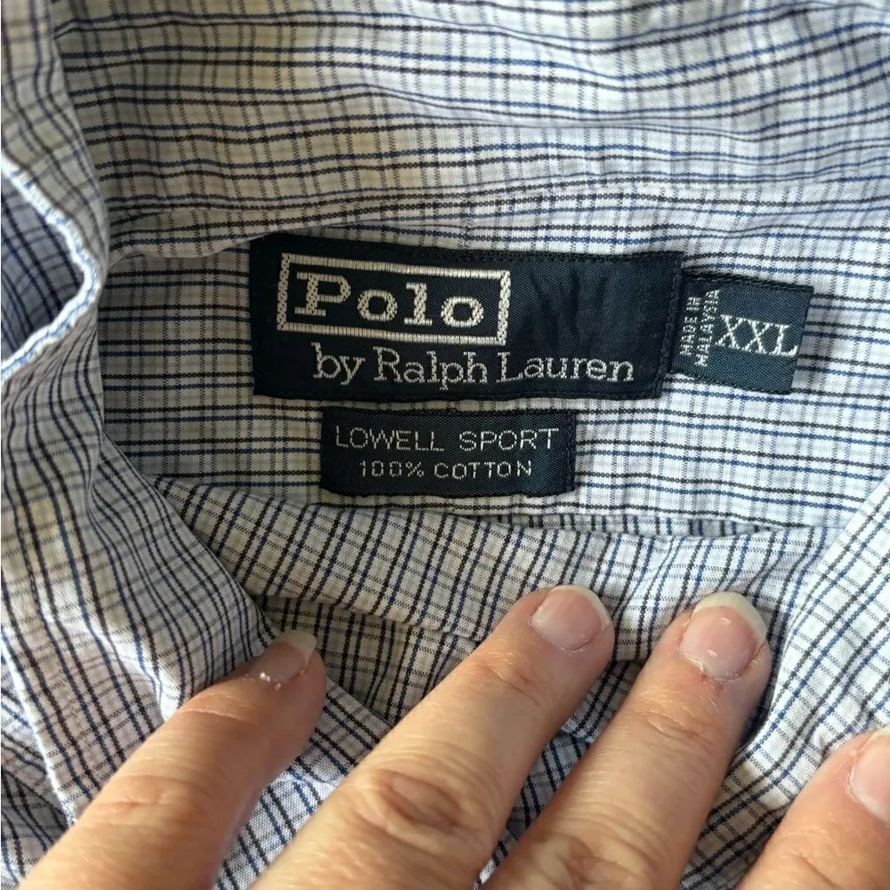 Polo Ralph Lauren Lowell Sport Check Button Down Shirt Size XXL Blue